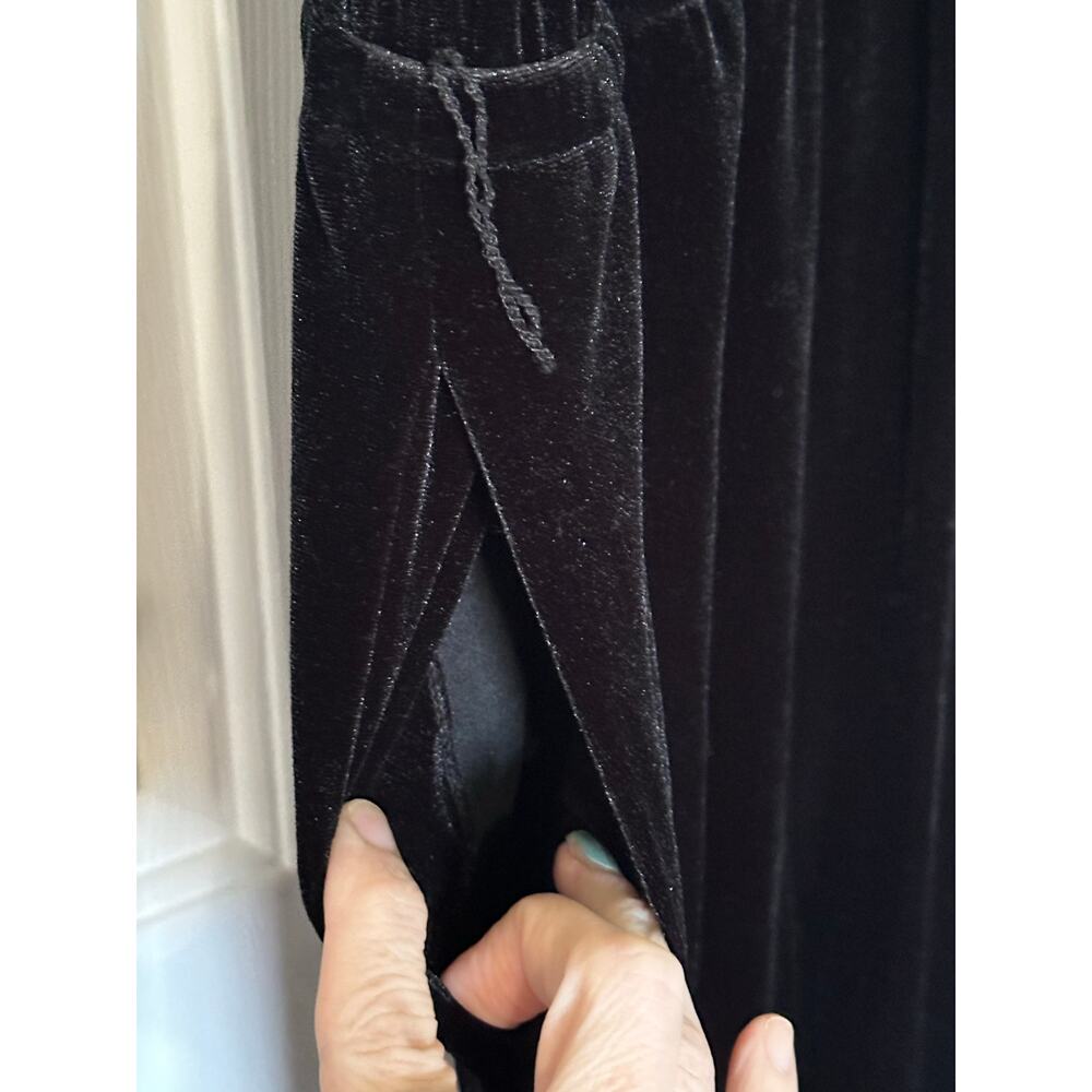 Popsugar Velvet Cropped Wide-Leg Jumpsuit Jet Black Women's Size M NWOT $68 - Picture 8 of 12